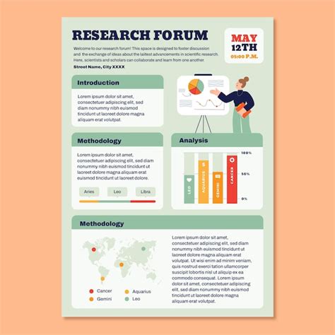 Free Vector | Hand drawn creative research forum poster