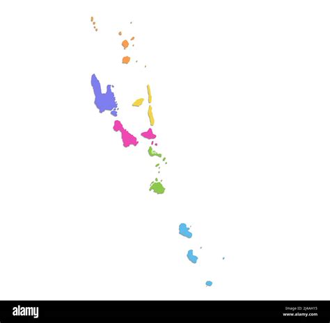 Vanuatu Map Administrative Division Separate Individual Regions