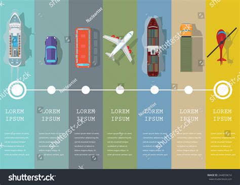 Set Of Transportation Flat Icons Vector Royalty Free Stock Vector