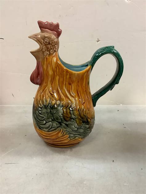 Lot Of Cock Pitcher 9 Inches Tall Auction