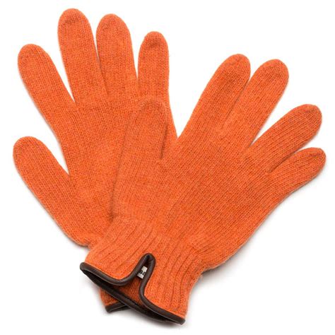 Universal Works Orange Wool Glen Gloves In Orange For Men Lyst