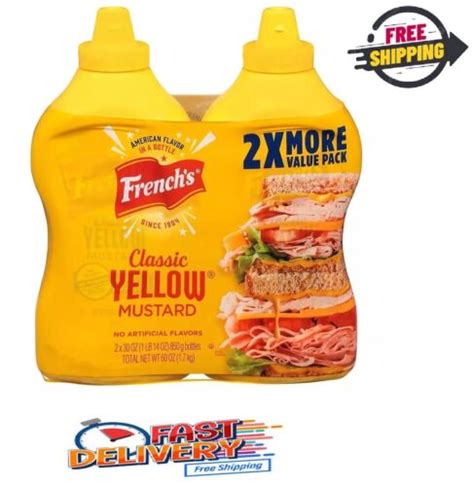 Frenchs 100 Natural Classic Yellow Mustard 30 Oz 2 Pk Free