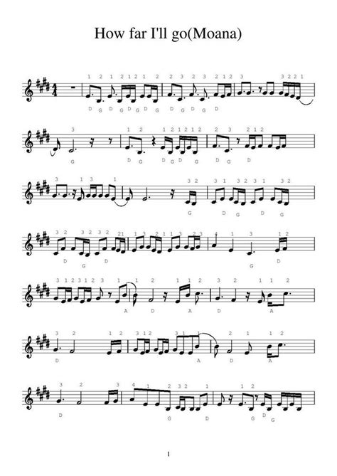 Violin Sheet Music How Far I Ll Go Moana Pages E Mail Only Violin