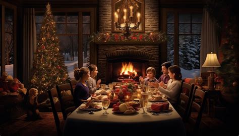 Premium Photo | Christmas Eve Family Dinner