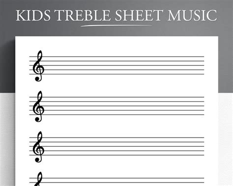 Kids Printable Treble Clef Sheet Music For Lettera4 Blank Sheet