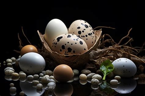 Premium Photo | Eggcelent Mishap A Broken Quail Egg Among Whole Eggs in