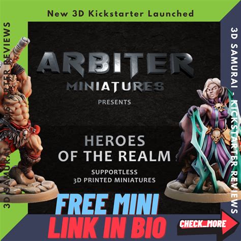 Arbiter Miniatures Kickstarter 3 Heroes Of The Realm 3d Printing Samurai