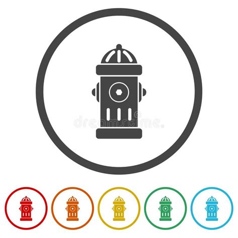 Fire Hydrant Icon Set Icons In Color Circle Buttons Stock Illustration