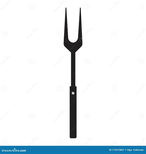 Barbecue Fork. BBQ or Grill Tools Icon. Black Simple Silhouette Stock ...