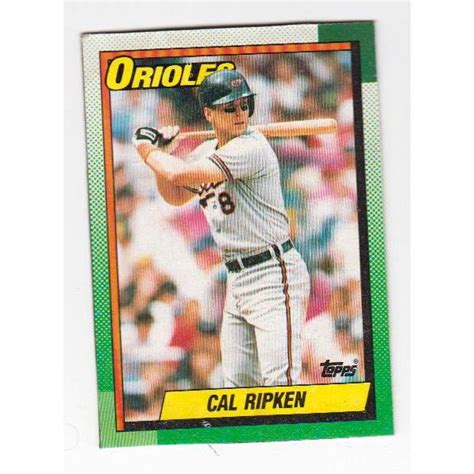 1990 Topps Cal Ripken Jr N Wax Box Bottom Card Baltimore Orioles On