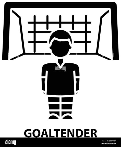 Goaltender Icon Black Vector Sign With Editable Strokes Concept Illustration Stock Vector