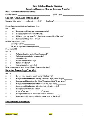 Fillable Online Ei Desd K12 Or Speech Language Hearing Screening