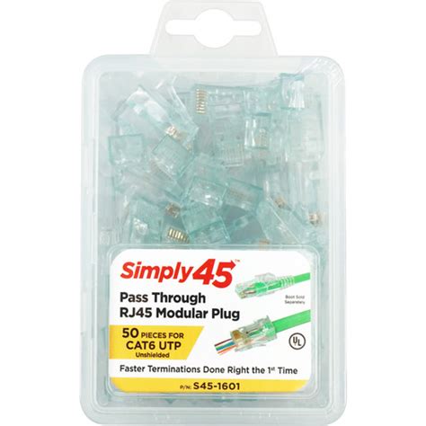 Simply45 Cat 6 Utp Unshielded Rj45 Pass Through Modular S45 1601