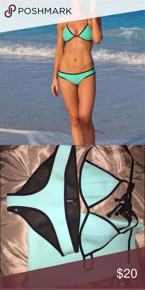 Triangl Teal Chloe Bikini Bottom Size M Selling Bottom With Drawstring