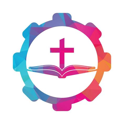 Book Church Gear Shape Concept Logo Design Icon Bible Church Logo