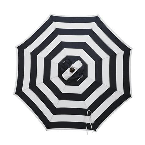 Living Accents Market 9 Ft Tiltable Navy White Stripe Market Umbrella