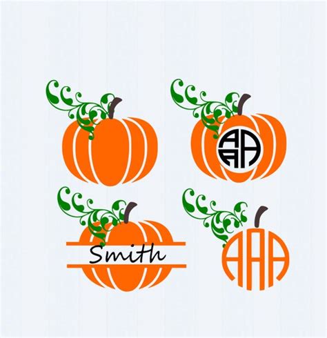 Fall Pumpkins Svg Dxf Epspng Circle Monogram By Jencraftdesigns