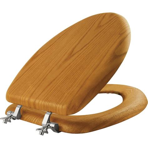 Mayfair Elongated Closed Front Wood Toilet Seat In Natural Oak With