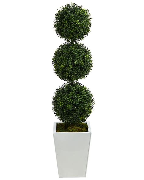 Buy NEARLY NATURAL 46in Boxwood Triple Ball Topiary Artificial Tree In