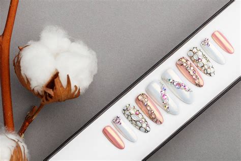 Pearl White And Nude Press On Nails Handpainted Nail Art Etsy