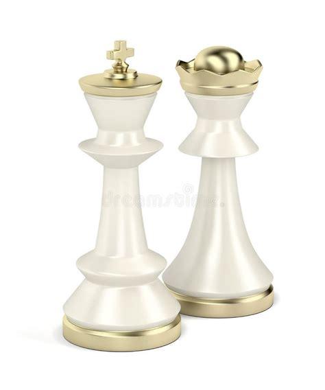 White King And Queen Chess Pieces Stock Photo Illustration Of Concept