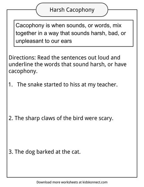 Cacophony Examples, Definition & Worksheets For Kids