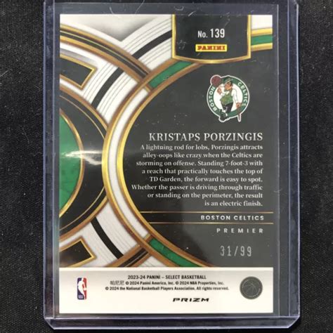 Panini Select Kristaps Porzingis N Premier Level Glace