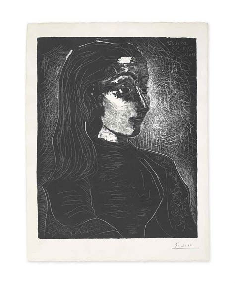 Pablo Picasso Jacqueline De Profil à Droite 1958 Mutualart