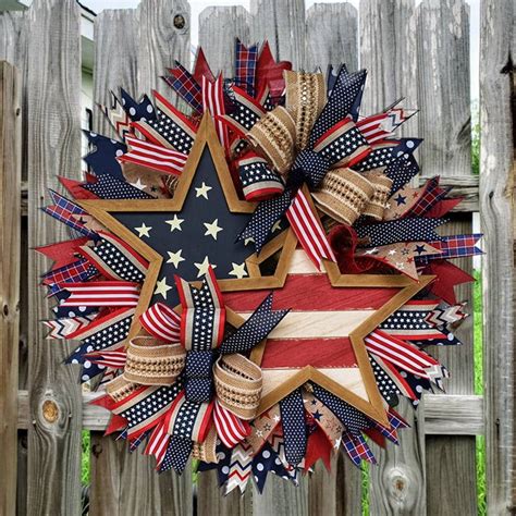 AURIGATE Summer Patriotic Independence Day Wreath, Memorial Day Wreaths ...