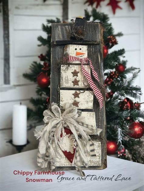 Charming Farmhouse Scrap Wood Snowman