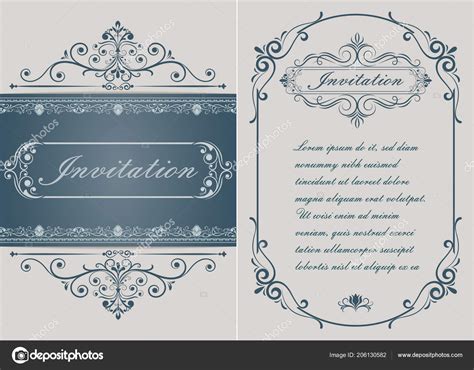 Decorative Frame Vintage Style Beautiful Filigree Retro Border Premium