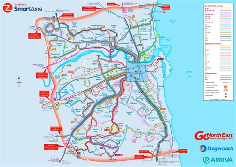 Sunderland transport map - Ontheworldmap.com