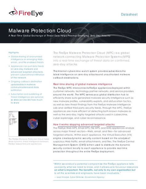 Fireeye Malware Protection Cloud Pdf Malware Threat Computer