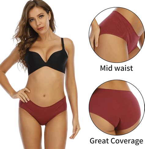 Buy TMEOG Women S Bikini Panties Cotton High Cut Full Coverage Stretch Breathable Underwear For
