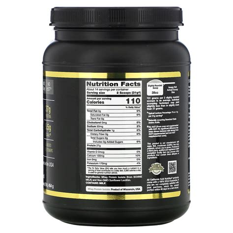 California Gold Nutrition Sport Whey Protein Isolate 1 Lb 16 Oz 454 G Iherb