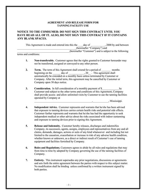 Printable Tanning Consent Form Printable Forms Free Online