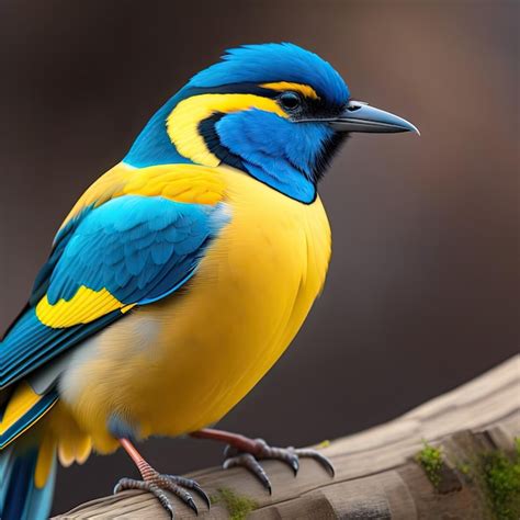 Premium Ai Image Close Up Of A Blue And Yellow Bird