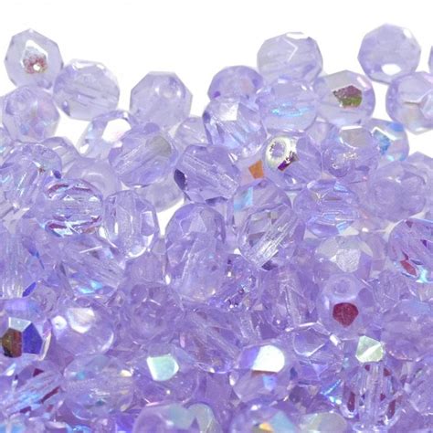 6mm Czech Faceted Round Glass Bead Alexandrite AB 50pk Beads And