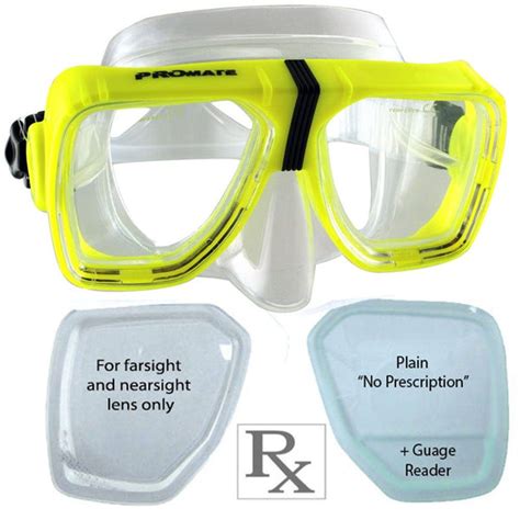 Promate Scope Prescription Scuba Dive Snorkeling Mask with Optical Corrective Lenses - MK245 RX ...