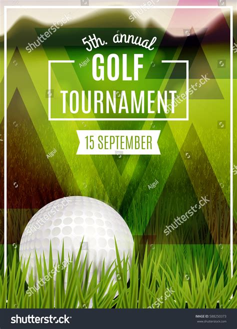 Golf Tournament Poster Template Flyer Design 库存矢量图（免版税）588250373 Shutterstock