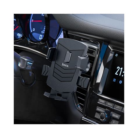 Холдер Hoco CA86 Davy one-button air outlet car holder Black