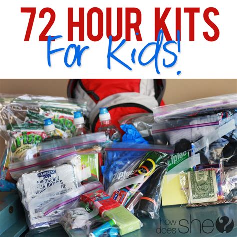 72 Hour Kits For Kids