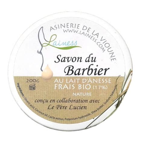 Savon à barbe Le père Lucien au lait d ânesse Nature Sans parfum 200g