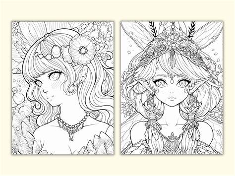 Fairies In Dreamland 30 Instant Download Coloring Pages Etsy