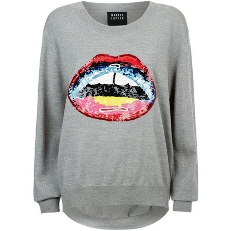 Markus Lupfer Sequin Lara Lips Circus Sweater