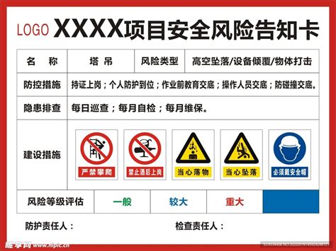 安全风险告知卡设计图广告设计广告设计设计图库昵图网