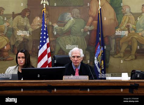 Judge Arthur F Engoron Presides During Former President Donald Trumps