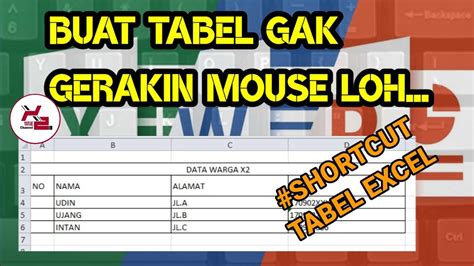 Membuat Tabel Excel Menggunakan Keyboard Tanpa Mouse Shortcut Table