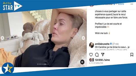 Caroline Receveur atteinte dun cancer agressif en larmes le crâne