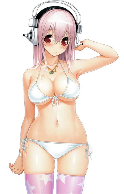 Super Sonico White Bikini Render By Poppyoreos On Deviantart